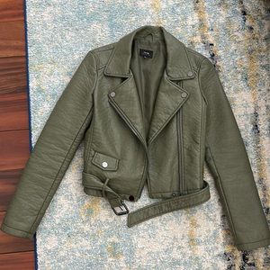 Joe’s Jeans Collection Green Vegan Leather Jacket